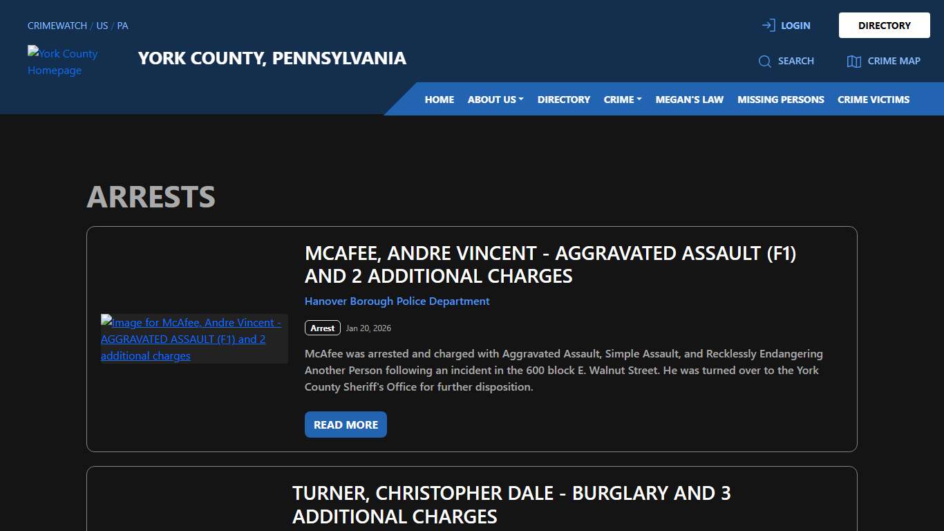 Arrests for York County, Pennsylvania | CRIMEWATCH